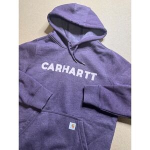Carhartt Purple Hoodie Womens Relaxed Fit Pullover Sweatshirt‎